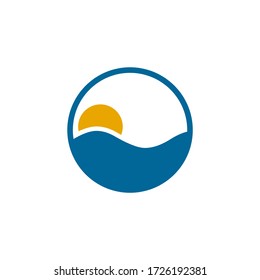 Circle wave icon logo design vector template