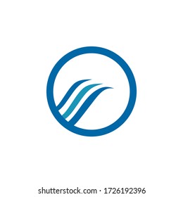 Circle wave icon logo design vector template