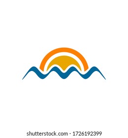 Circle wave icon logo design vector template