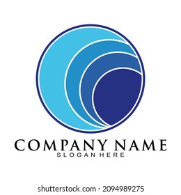 Circle wave illustration vector logo