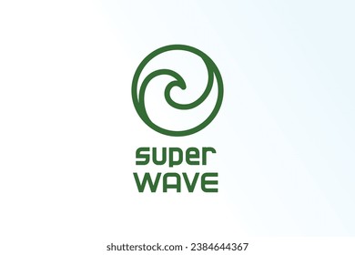 circle wave line minimalist elegant modern logo vector