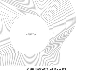 Circle with wave line pattern flowing background in concept of music, technology, ai, futuristic