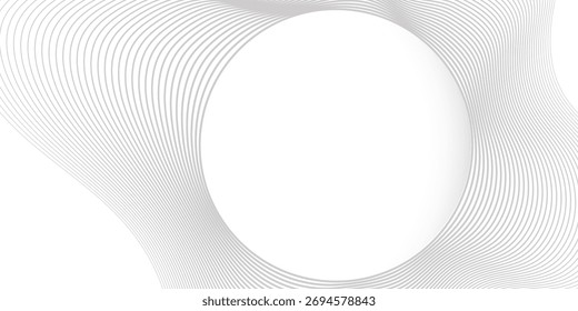 Circle with wave line pattern flowing background in concept of music, technology, ai, futuristic