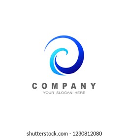 circle wave logo design, surfing circle icon,