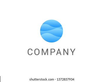 Circle Wave Logo Design Template Element