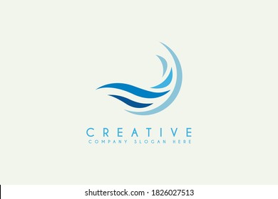 Circle Wave logo design vector illustration