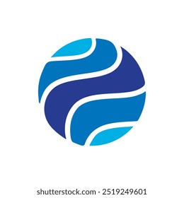 Circle Wave Logo Template Vetor, Oceano simples e moderno design logotipo. Logotipo da empresa 