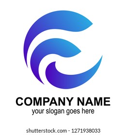 circle wave logo vector