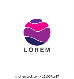 circle wave modern abstract logo design vector