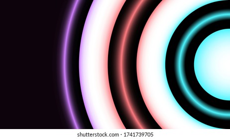 Fondo futurista de la ola circular neón