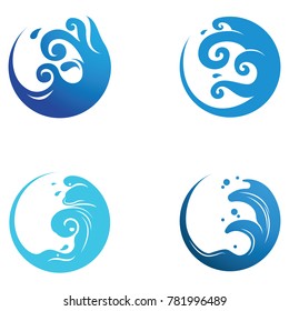 Circle Wave Ocean Water Isolated