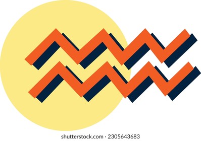 Icono de estilo retro de onda con círculo