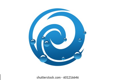 circle wave water drop icon