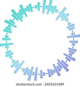 Circle of waveforms like an equalizer.