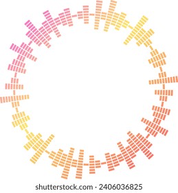 Circle of waveforms like an equalizer.
