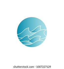 Circle waves beach logo and symbols template