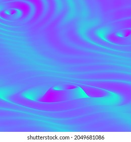 Circle Waves On Liquid Surface. 3D Blue Soundwave: Visualization Of Music Listen And Digital Sound. Abstract Background For Modern Science And Big Data Concepts, EPS 10 Vector Illustration.