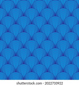 Circle Waves Outlines - Seamless Vector Square Pattern