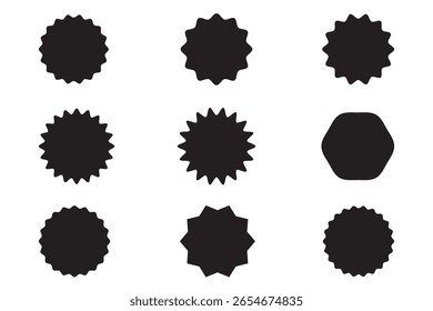 Kreis Wellen Rand Symbol Set Element