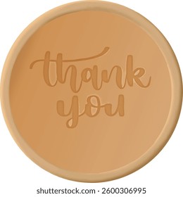circle wax stamp design with thank you writing 
