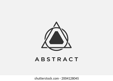 circle weave triangle tattoo, triangle interwoven with sides circle, vector template