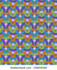 Circle Weaving Geometric Seamless Pattern. Colorful background.