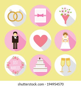 circle wedding flat icon