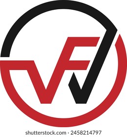 Circle WF letter logo design Template