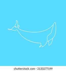 circle whale humpback logo. vector illustration design.