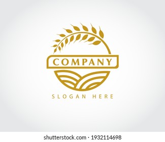 Circle Wheat Agriculture Logo Symbol Design Illustration Inspiration