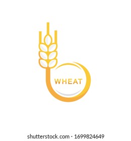 Plantilla de diseño del logotipo de trigo circular