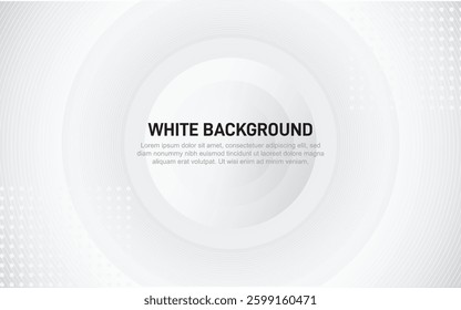 Circle White Abstract Background. Grey effect decoration. Modern graphic design element concept for presentation Vector