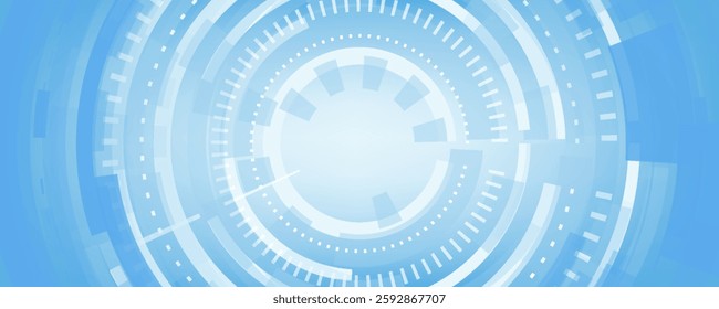 Circle white blue bright technology Hi-tech background. Abstract graphic digital future concept design.