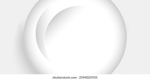 Circle White Futuristic Background, Overlap Layer. Abstract Smooth Radial Business Illustration.eps10