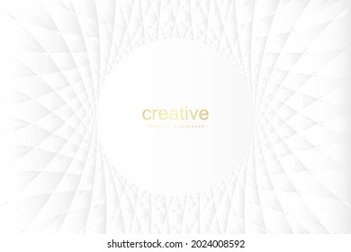 Circle White and gray color abstract geometric background. Tech design. Vector illustration.