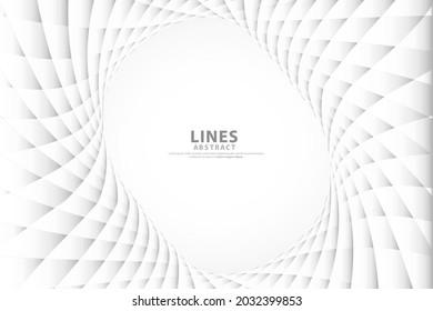 Circle White and gray color abstract geometric background. Tech design. Vector illustration.