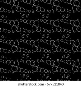 Circle white on black background. Fashion graphic background design. Modern stylish abstract texture. Monochrome template for prints, textiles, wrapping, wallpaper, website. Vector illustration