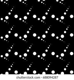 Circle white on black background. Fashion graphic background design. Modern stylish abstract texture. Monochrome template for prints, textiles, wrapping, wallpaper, website. Vector illustration