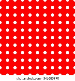 Circle white on red seamless pattern. Fashion graphic background design. Modern stylish abstract colorful texture. Template for prints, textiles, wrapping, wallpaper, website etc Vector illustration