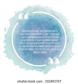 Circle white quote on blue background