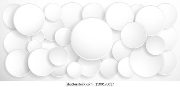  Circle White,shadow, modern Vector illustration.