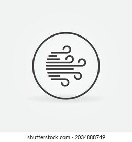 Circle with Wind sign vector concept icon in thin line style