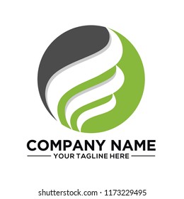 Circle and wing abstract logo design template