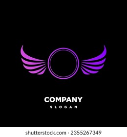 Circle Wing icon logo vector template
