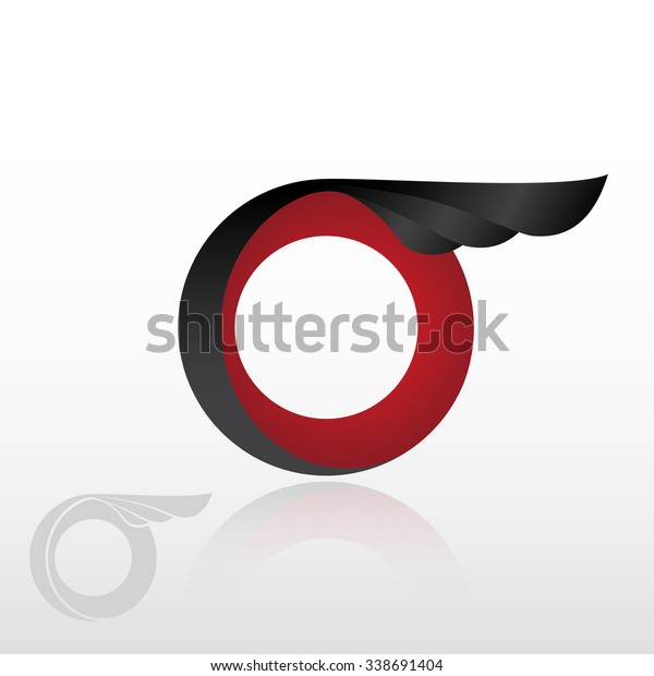 circle with wing,\
logo