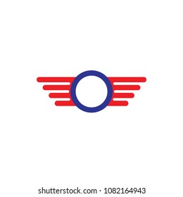 Circle with wing logo design vector