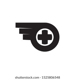 Circle Wing with plus logo design vector