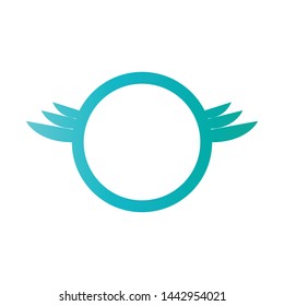 a circle with wings logo icon vector