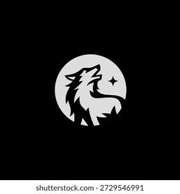 Circle Wolf Night Logo-Design 