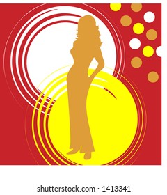 circle with woman vector